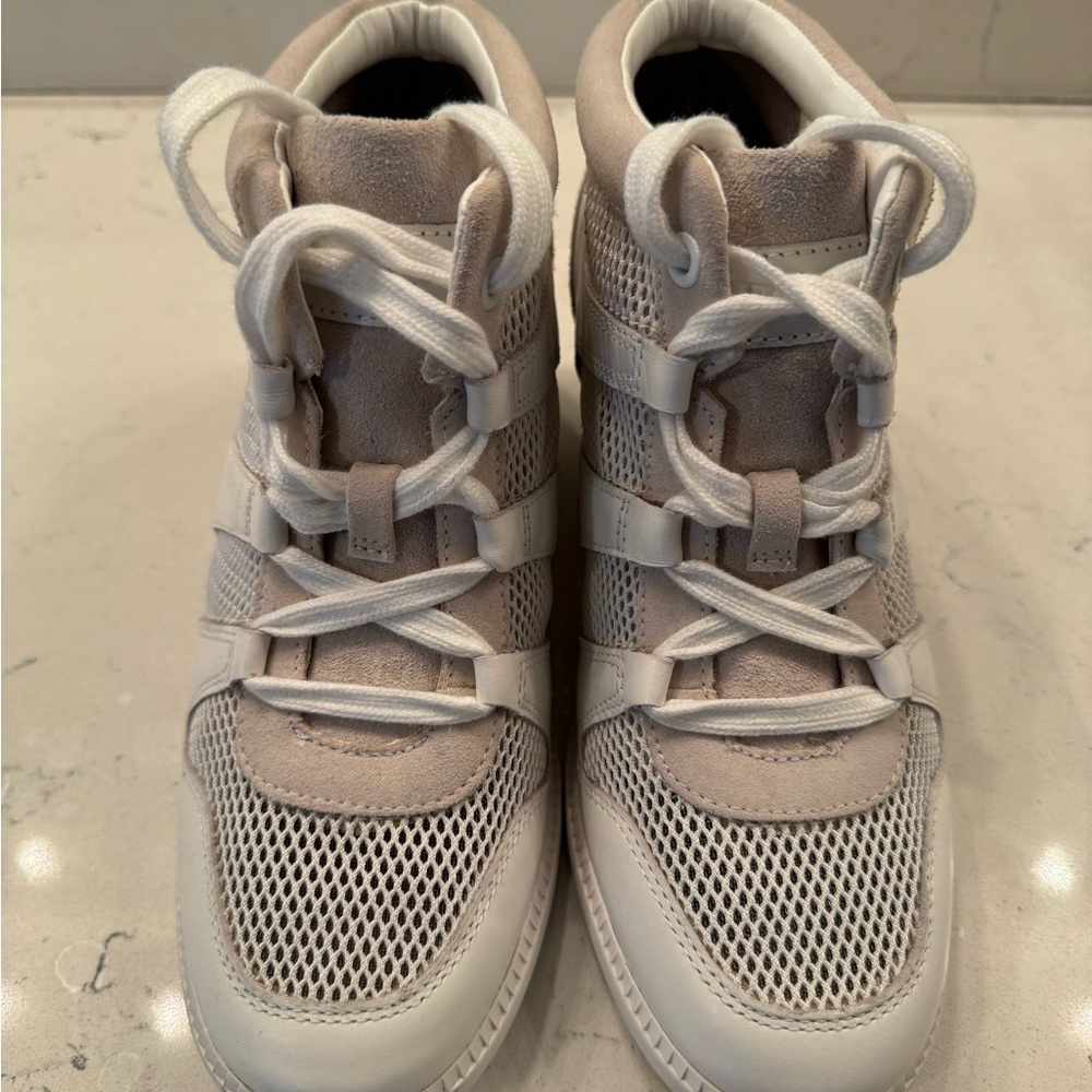 White Wedge Michael Kors High Top Tennis Shoes - Women’s Size 8.5